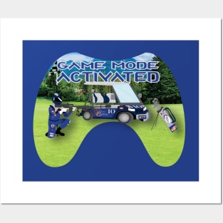 Game Mode Activated blue and silver on Golf Course Posters and Art